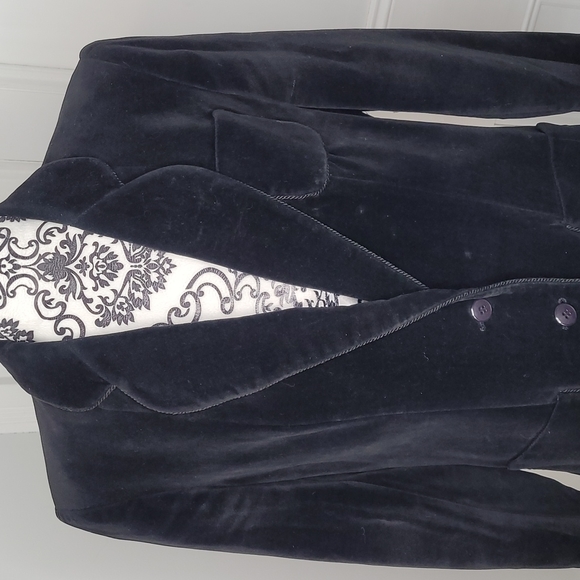 Miss Style of Course vintage 70's black velvet single breated blazer fully lined - Picture 2 of 14